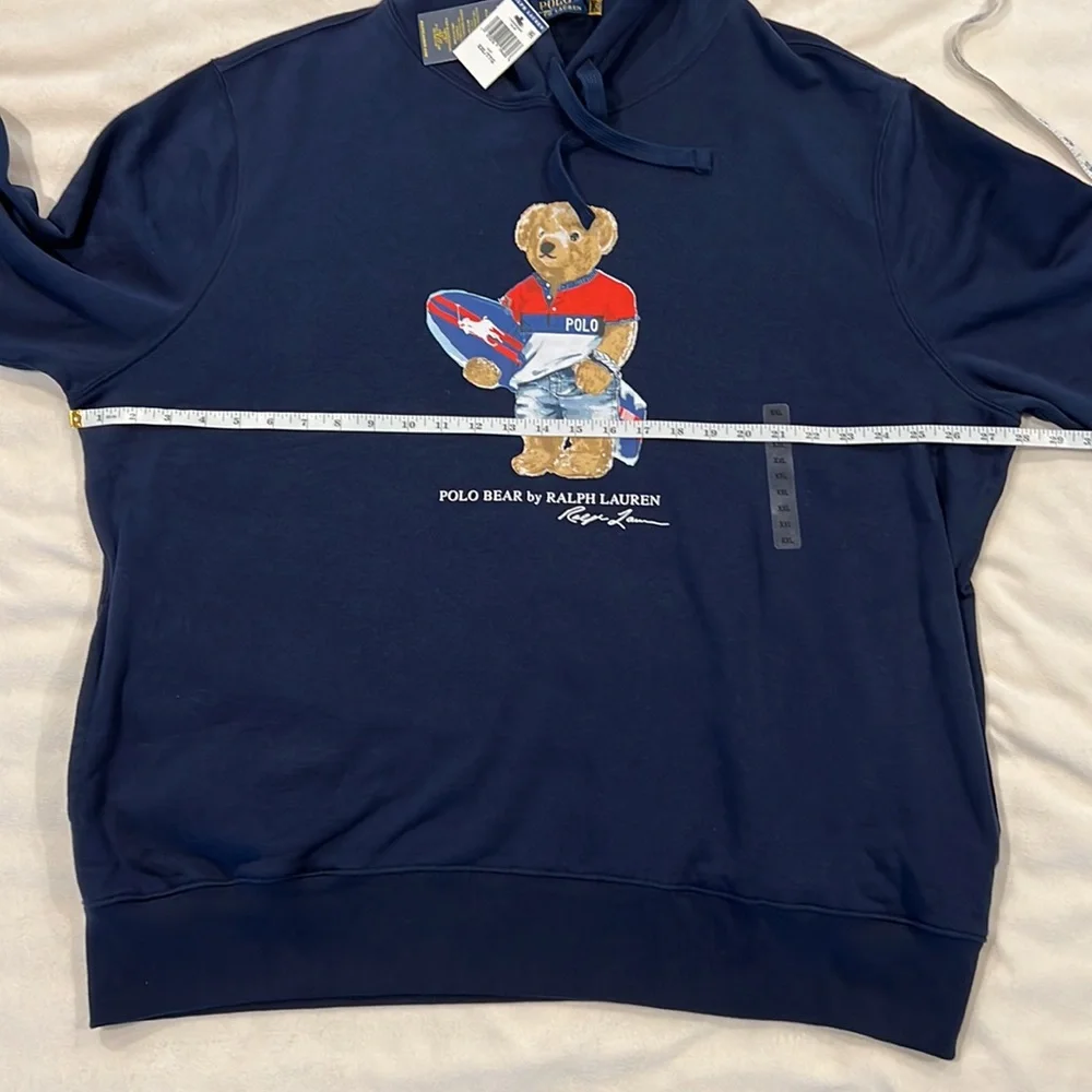 🎉Host Pick🎉Polo Ralph Lauren Navy Men’s Polo Bear Surf Board Hoodie Size XXL - Picture 7 of 12